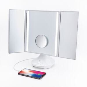 NWT iHome Reflect Trifold Bluetooth Speaker USB Charging Speakerphone White